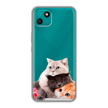Силиконовый чехол на Wiko T10 с принтом Кошки Силиконовый чехол на Wiko T10 с принтом Кошки