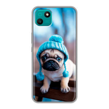 Силиконовый чехол на Wiko T10 с принтом Мопс в шапке