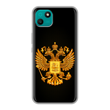 Силиконовый чехол на Wiko T10 с принтом Герб России желтый