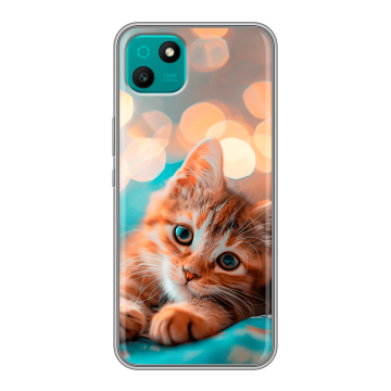 Силиконовый чехол на Wiko T10 с принтом котик