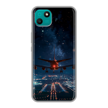 Силиконовый чехол на Wiko T10 с принтом самолет