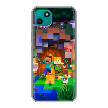 Силиконовый чехол на Wiko T10 с принтом Майнкрафт Minecraft