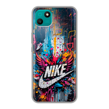 Силиконовый чехол на Wiko T10 с принтом Nike Найк