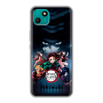 Силиконовый чехол на Wiko T10 с принтом Demon Slayer Клинок рассекающий демонов