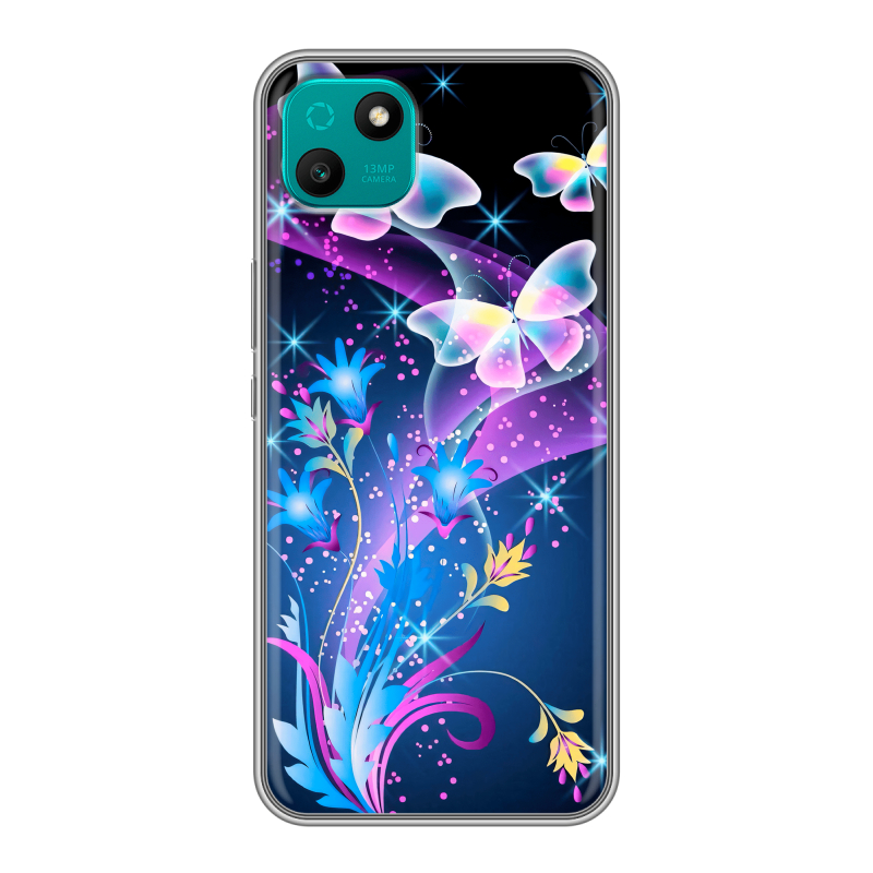 Силиконовый чехол на Wiko T10 с принтом Бабочки Силиконовый чехол на Wiko T10 с принтом Бабочки