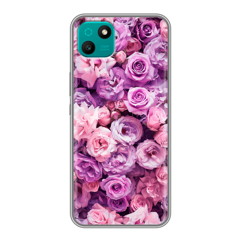 Силиконовый чехол на Wiko T10 с принтом лавандовые розы Силиконовый чехол на Wiko T10 с принтом лавандовые розы