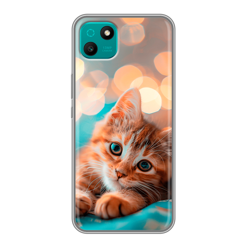 Силиконовый чехол на Wiko T10 с принтом котик Силиконовый чехол на Wiko T10 с принтом котик