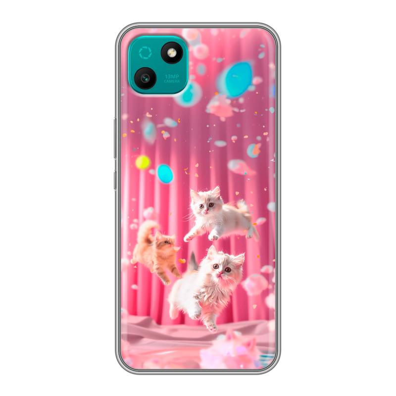 Силиконовый чехол на Wiko T10 с принтом милые котики Силиконовый чехол на Wiko T10 с принтом милые котики