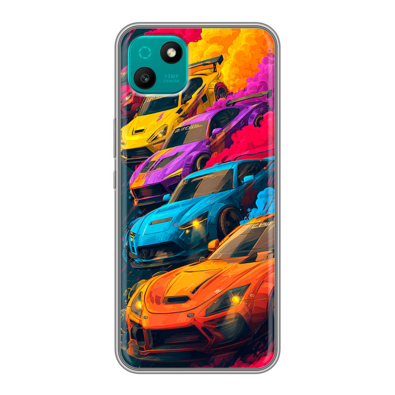 Силиконовый чехол на Wiko T10 с принтом Тачки Силиконовый чехол на Wiko T10 с принтом Тачки