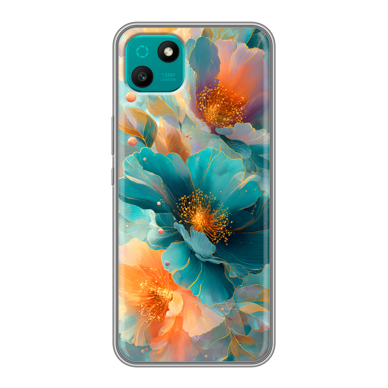 Силиконовый чехол на Wiko T10 с принтом Цветы Силиконовый чехол на Wiko T10 с принтом Цветы