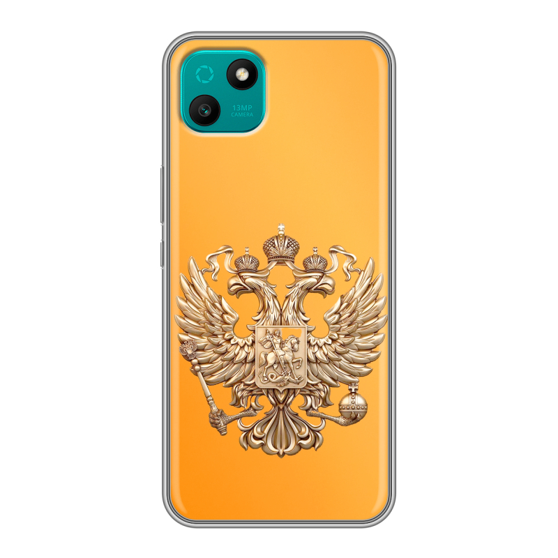 Силиконовый чехол на Wiko T10 с принтом Герб Флаг России Силиконовый чехол на Wiko T10 с принтом Герб Флаг России