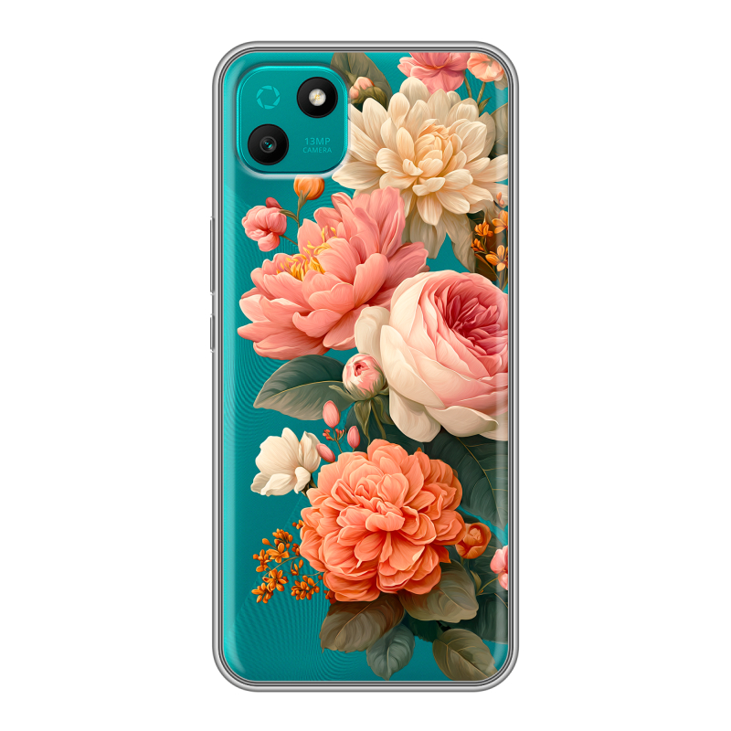 Силиконовый чехол на Wiko T10 с принтом цветы Силиконовый чехол на Wiko T10 с принтом цветы