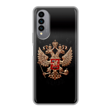 Силиконовый чехол на Wiko T50 с принтом Герб России Силиконовый чехол на Wiko T50 с принтом Герб России