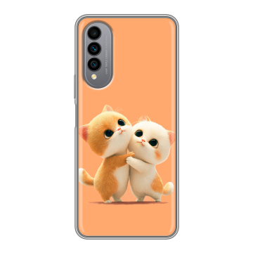 Силиконовый чехол на Wiko T50 с принтом Милые котики Силиконовый чехол на Wiko T50 с принтом Милые котики