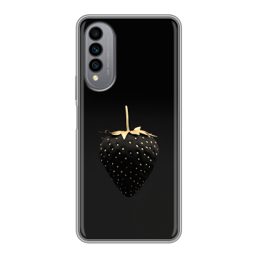 Силиконовый чехол на Wiko T50 с принтом Черная клубника Силиконовый чехол на Wiko T50 с принтом Черная клубника