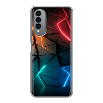 Силиконовый чехол на Wiko T50 с принтом Абстракция неон Силиконовый чехол на Wiko T50 с принтом Абстракция неон