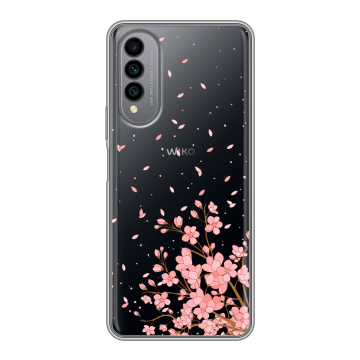 Силиконовый чехол на Wiko T50 с принтом Ветка сакуры