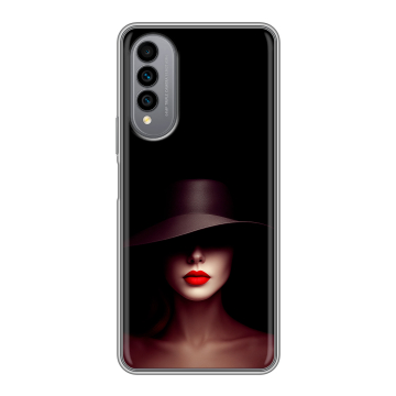Силиконовый чехол на Wiko T50 с принтом Девушка в шляпе