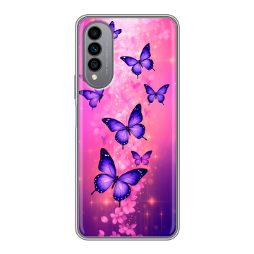 Силиконовый чехол на Wiko T50 с принтом Бабочки