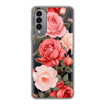 Силиконовый чехол на Wiko T50 с принтом Розы