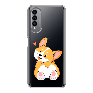 Силиконовый чехол на Wiko T50 с принтом Корги