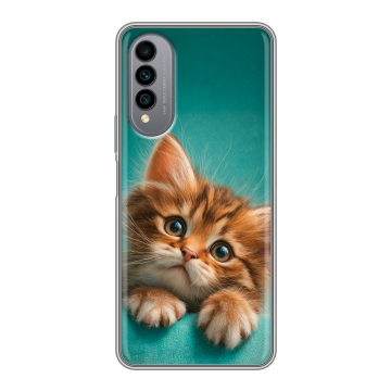 Силиконовый чехол на Wiko T50 с принтом котенок