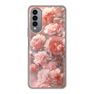 Силиконовый чехол на Wiko T50 с принтом Розовые розы