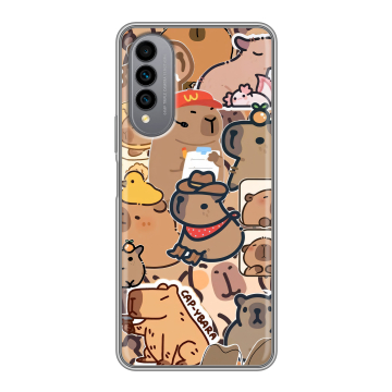 Силиконовый чехол на Wiko T50 с принтом капибара Силиконовый чехол на Wiko T50 с принтом капибара