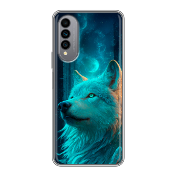 Силиконовый чехол на Wiko T50 с принтом бабочки саккура Силиконовый чехол на Wiko T50 с принтом бабочки саккура
