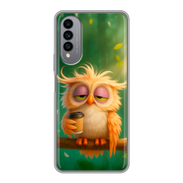Силиконовый чехол на Wiko T50 с принтом сова