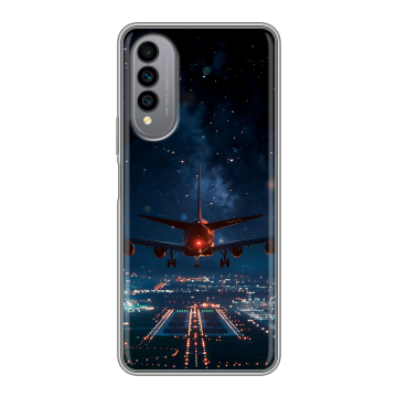Силиконовый чехол на Wiko T50 с принтом самолет