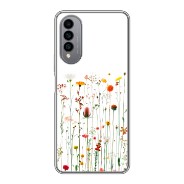 Силиконовый чехол на Wiko T50 с принтом цветы