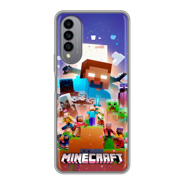 Силиконовый чехол на Wiko T50 с принтом Майнкрафт Minecraft