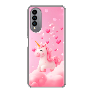 Силиконовый чехол на Wiko T50 с принтом Единорог