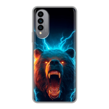 Силиконовый чехол на Wiko T50 с принтом Медведь Силиконовый чехол на Wiko T50 с принтом Медведь
