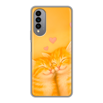 Силиконовый чехол на Wiko T50 с принтом Милые котята