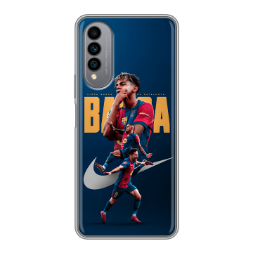 Силиконовый чехол на Wiko T50 с принтом Барселона Barca Yamal 