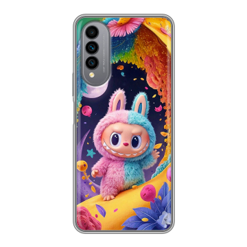 Силиконовый чехол на Wiko T50 с принтом Labubu Лабубу Силиконовый чехол на Wiko T50 с принтом Labubu Лабубу
