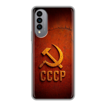 Силиконовый чехол на Wiko T50 с принтом Флаг Герб СССР