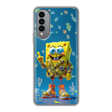 Силиконовый чехол на Wiko T50 с принтом Спанч боб Спанчбоб