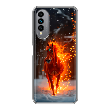 Силиконовый чехол на Wiko T50 с принтом Новый год Силиконовый чехол на Wiko T50 с принтом Новый год