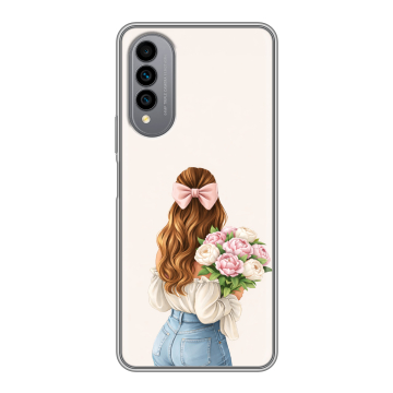 Силиконовый чехол на Wiko T50 с принтом женский