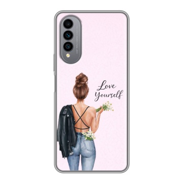 Силиконовый чехол на Wiko T50 с принтом женский