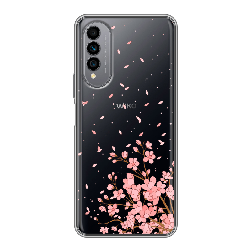 Силиконовый чехол на Wiko T50 с принтом Ветка сакуры Силиконовый чехол на Wiko T50 с принтом Ветка сакуры