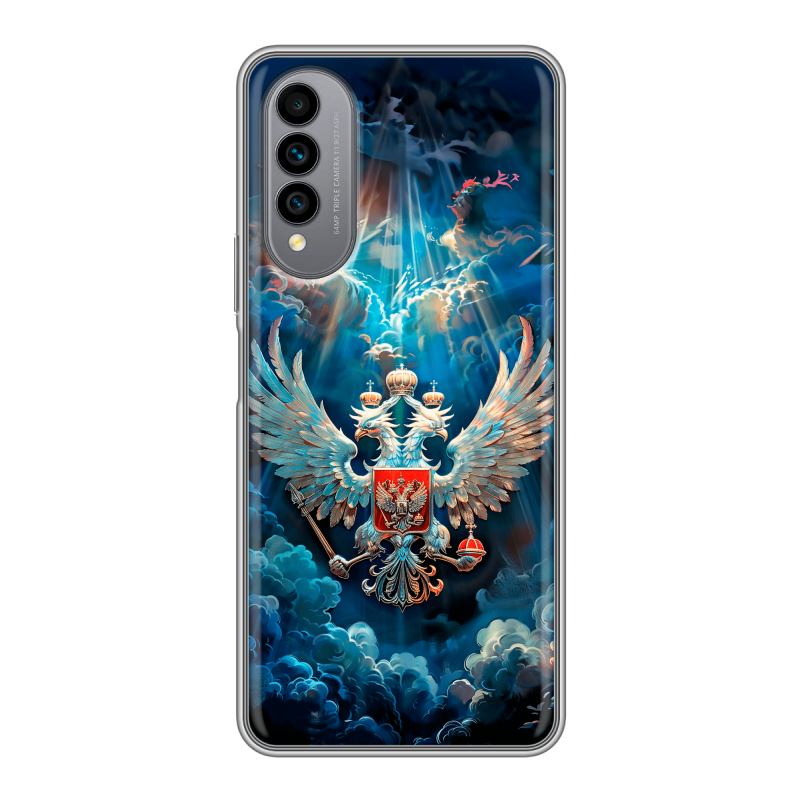 Силиконовый чехол на Wiko T50 с принтом Герб флаг России Силиконовый чехол на Wiko T50 с принтом Герб флаг России
