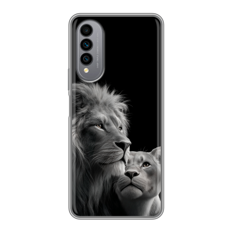 Силиконовый чехол на Wiko T50 с принтом Лев кошки Силиконовый чехол на Wiko T50 с принтом Лев кошки