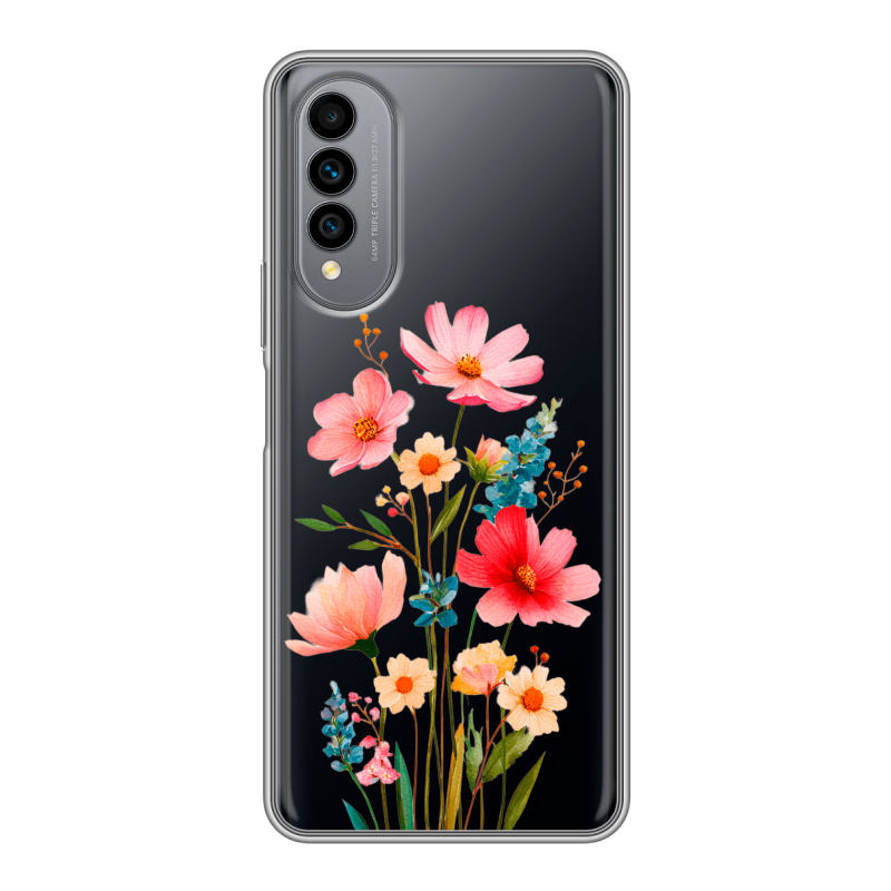 Силиконовый чехол на Wiko T50 с принтом Цветы Силиконовый чехол на Wiko T50 с принтом Цветы