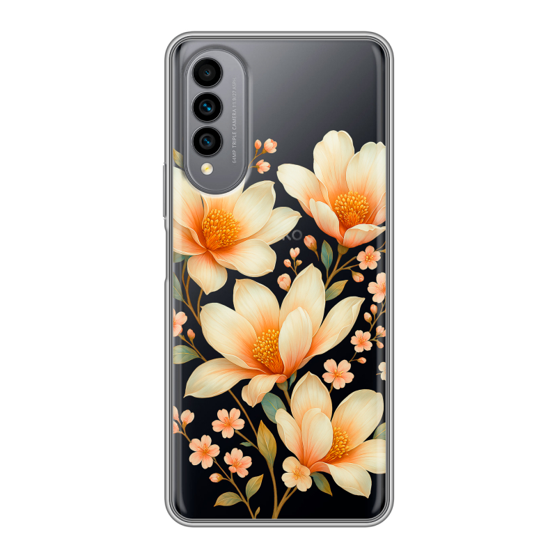 Силиконовый чехол на Wiko T50 с принтом Цветы Силиконовый чехол на Wiko T50 с принтом Цветы
