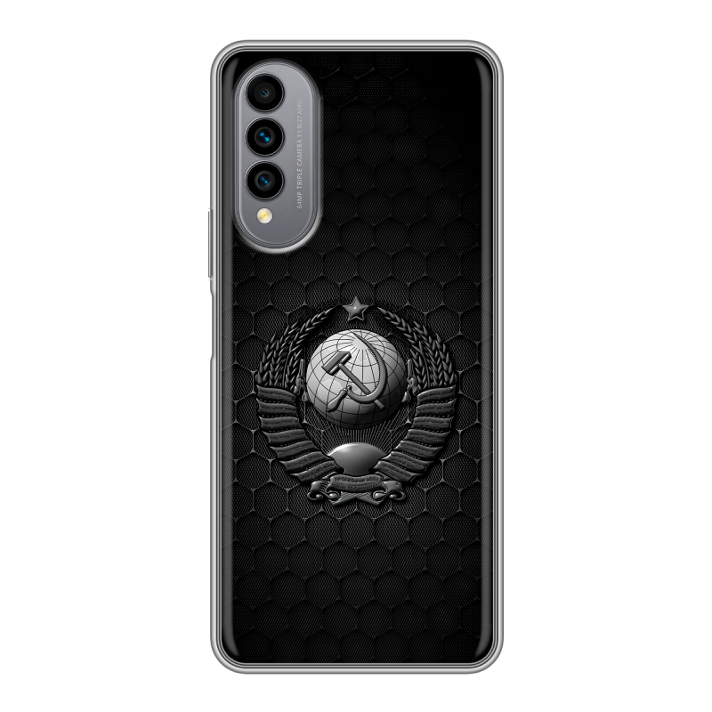 Силиконовый чехол на Wiko T50 с принтом Герб Флаг СССР Силиконовый чехол на Wiko T50 с принтом Герб Флаг СССР