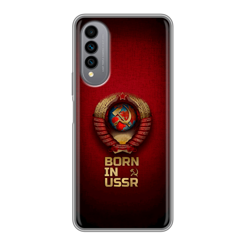 Силиконовый чехол на Wiko T50 с принтом Флаг Герб СССР Силиконовый чехол на Wiko T50 с принтом Флаг Герб СССР